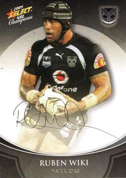 2008 Select NRL Champions - Gold Foil Signatures #FS44 Ruben Wiki Front